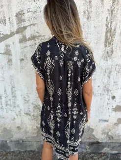 New Women's Cotton Linen Mini Dress Shirt Dress Elegant Dress Basic Casual Vacation Daily Regular Fit Graphic Short Sleeve Shirt Collar Black Green Apricot Summer Women Dresses