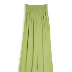 Online Women's Cotton Linen Pants Wide Leg Trousers Fashion Casual Lounge Full Length High Waist Baggy Micro-elastic Vacation Daily Apple Green Black White Dark Navy Autumn / Fall Women Pants