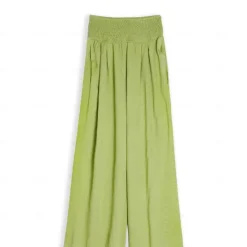 Online Women's Cotton Linen Pants Wide Leg Trousers Fashion Casual Lounge Full Length High Waist Baggy Micro-elastic Vacation Daily Apple Green Black White Dark Navy Autumn / Fall Women Pants