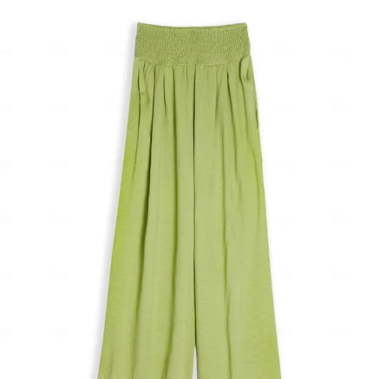 Online Women's Cotton Linen Pants Wide Leg Trousers Fashion Casual Lounge Full Length High Waist Baggy Micro-elastic Vacation Daily Apple Green Black White Dark Navy Autumn / Fall Women Pants