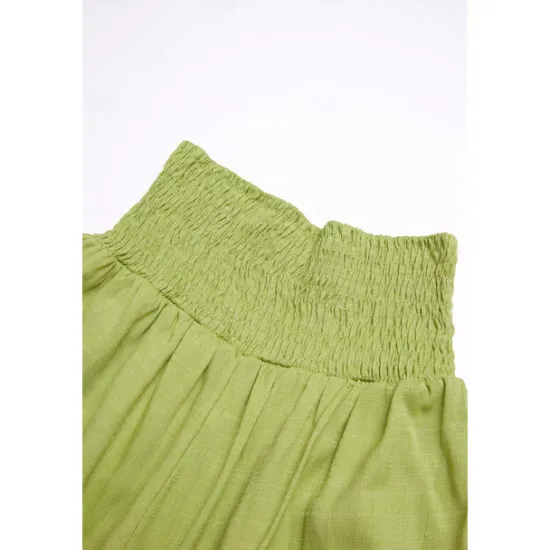 Online Women's Cotton Linen Pants Wide Leg Trousers Fashion Casual Lounge Full Length High Waist Baggy Micro-elastic Vacation Daily Apple Green Black White Dark Navy Autumn / Fall Women Pants