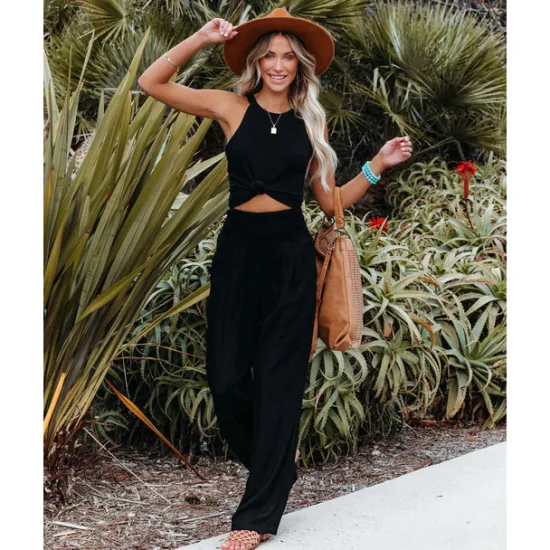 Online Women's Cotton Linen Pants Wide Leg Trousers Fashion Casual Lounge Full Length High Waist Baggy Micro-elastic Vacation Daily Apple Green Black White Dark Navy Autumn / Fall Women Pants