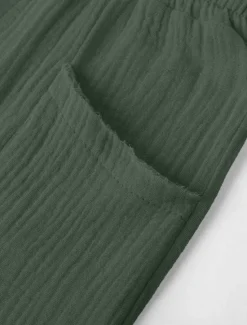 Best Women's Cotton Linen Pants Chinos Vacation Streetwear Basic Calf-Length High Waist Plain Pocket Elastic Waistband Comfy Soft Comfortable Micro-elastic Outdoor Street Light Green Blue Khaki Army Green Women Pants