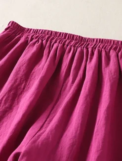 Online Women's Cotton Linen Pants Chinos Ethnic Style Basic Casual Full Length High Waist Plain Pocket Drawstring Comfort Outdoor Stretchy Vacation Street Daily Black White Fuchsia Orange Summer Spring Women Pants