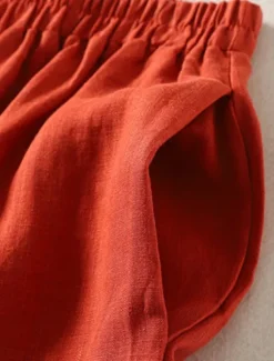 Online Women's Cotton Linen Pants Chinos Ethnic Style Basic Casual Full Length High Waist Plain Pocket Drawstring Comfort Outdoor Stretchy Vacation Street Daily Black White Fuchsia Orange Summer Spring Women Pants