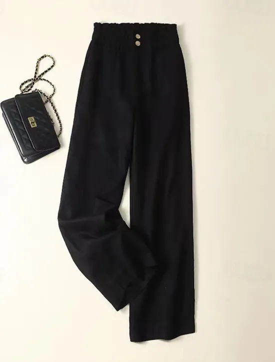 Sale Women's Cotton Linen Pants Pants Trousers Fashion Long Plain Side Pockets Breathability Comfortable Inelastic Casual Daily Black White Beige Spring & Summer Regular Fit Women Pants