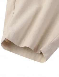 Clearance Women's Cotton Linen Pants Chinos Fashion Basic Full Length Medium Waist Plain Pocket Comfort Outdoor Micro-elastic Vacation Street Daily Black Navy Blue Orange Apricot Summer Spring Fall Regular Fit Women Pants
