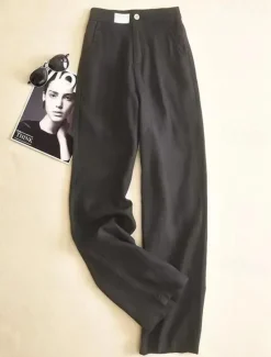 Discount Women's Cotton Linen Pants Pants Trousers Fashion Full Length Plain Side Pockets Breathability Comfortable Inelastic Casual Daily Black White Beige Gray Spring & Fall Women Pants