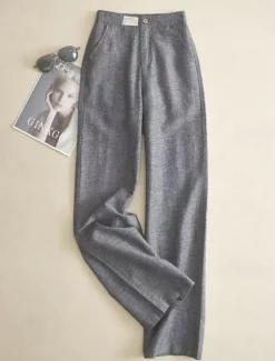 Discount Women's Cotton Linen Pants Pants Trousers Fashion Full Length Plain Side Pockets Breathability Comfortable Inelastic Casual Daily Black White Beige Gray Spring & Fall Women Pants
