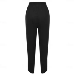 Best Women's Cotton Linen Pants with Side Pockets Wide-Leg Loose Casual Summer Fall White Light Blue S 2XL Women Pants