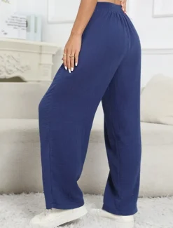 Best Women's Cotton Linen Pants Pants Trousers Lightweight Casual Full Length Mid Rise Plain Pocket Drawstring Breathability Comfortable Inelastic Casual Daily Weekend Summer Spring Regular Fit Women Pants