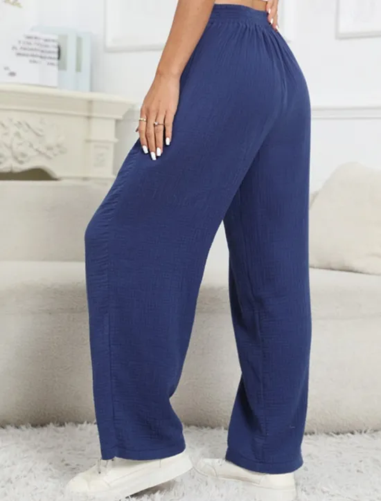 Best Women's Cotton Linen Pants Pants Trousers Lightweight Casual Full Length Mid Rise Plain Pocket Drawstring Breathability Comfortable Inelastic Casual Daily Weekend Summer Spring Regular Fit Women Pants