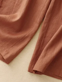 New Women's Cotton Linen Pants Wide Leg Chinos Vacation Vintage Fashion Full Length High Waist Plain Pocket Comfort Outdoor Inelastic Vacation Street Daily Yellow Orange Beige Summer Spring Fall Regular Women Pants|Pants