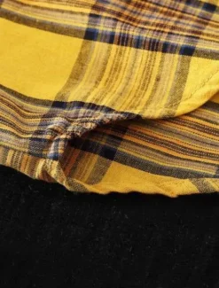 Sale Women's Cotton Linen Shirt Plaid Basic Casual Long Sleeve Shirt Collar Regular Tops Daily Buttons Pocket Print Yellow Red Green Summer Women Shirts