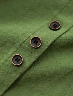 Women's Cotton Linen Shirts Animal Butterfly Elegant Vintage Tropical Short Sleeve Crew Neck Regular Tops Daily Holiday Vacation Wear Buttons White Army Green Navy Blue Blue Brown Summer Spring Women Shirts