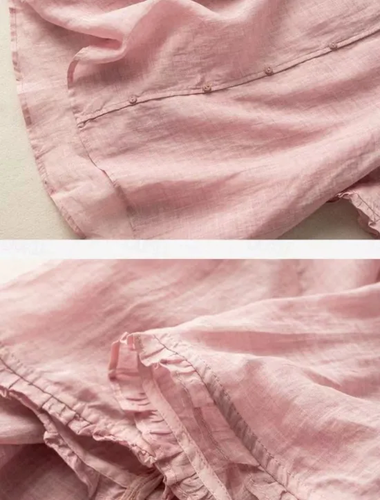 Hot Women's Cotton Linen Shirts Solid Color Basic Casual Short Sleeve Shirt Collar Regular Tops Daily Buttons White Pink Blue Orange Green Summer Spring Women Shirts