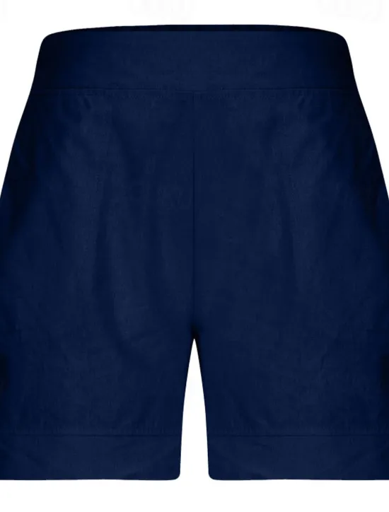 Hot Women's Cotton Linen Shorts Shorts Slacks Casual Short Natural Plain Pocket Elastic Waist Comfy Outdoor Daily Holiday Wine Grey Black White Summer Regular Fit Women Pants