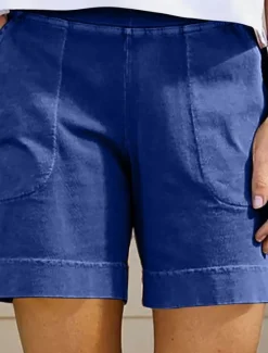 Hot Women's Cotton Linen Shorts Shorts Slacks Casual Short Natural Plain Pocket Elastic Waist Comfy Outdoor Daily Holiday Wine Grey Black White Summer Regular Fit Women Pants