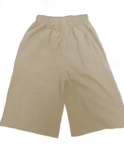 Women's Cotton Linen Shorts Shorts Crop Streetwear Casual Knee Length Natural Plain Pocket Elastic Waist Outdoor Comfortable Outdoor Going out Light Sky Blue Black White Dark navy Summer Regular Fit Women Pants