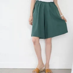 Women's Cotton Linen Shorts Wide Leg Shorts Fashion Knee Length Solid Color Side Pockets Wide Leg Comfort Inelastic Casual Daily Black Red Navy Blue Green Loose Fit Women Pants