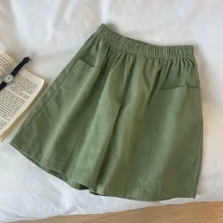 Discount Women's Cotton Linen Shorts Shorts Casual Daily Short Plain Pocket Breathability Comfortable Inelastic Going out Weekend Black Red Green Khaki Summer Regular Fit Women Pants