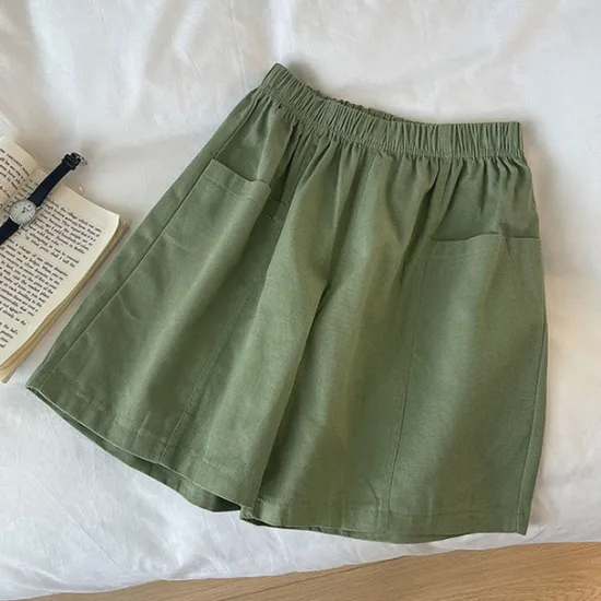 Discount Women's Cotton Linen Shorts Shorts Casual Daily Short Plain Pocket Breathability Comfortable Inelastic Going out Weekend Black Red Green Khaki Summer Regular Fit Women Pants