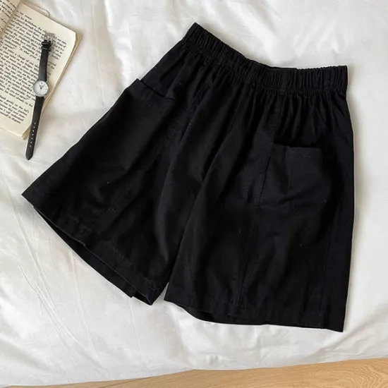 Discount Women's Cotton Linen Shorts Shorts Casual Daily Short Plain Pocket Breathability Comfortable Inelastic Going out Weekend Black Red Green Khaki Summer Regular Fit Women Pants