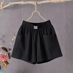 Clearance Women's Cotton Linen Shorts Shorts Casual Daily Short Plain Pocket Breathability Comfortable Inelastic Going out Weekend Black White Red Green Summer Regular Fit Women Pants