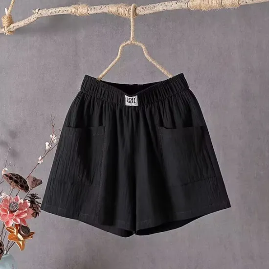 Clearance Women's Cotton Linen Shorts Shorts Casual Daily Short Plain Pocket Breathability Comfortable Inelastic Going out Weekend Black White Red Green Summer Regular Fit Women Pants
