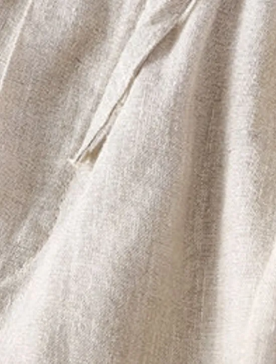 Best Women's Cotton Linen Shorts Shorts Slacks Casual Short Natural Plain Pocket Elastic Drawstring Design Comfy Comfortable Outdoor Going out Black Ginger Green almond Summer Regular Fit Women Pants
