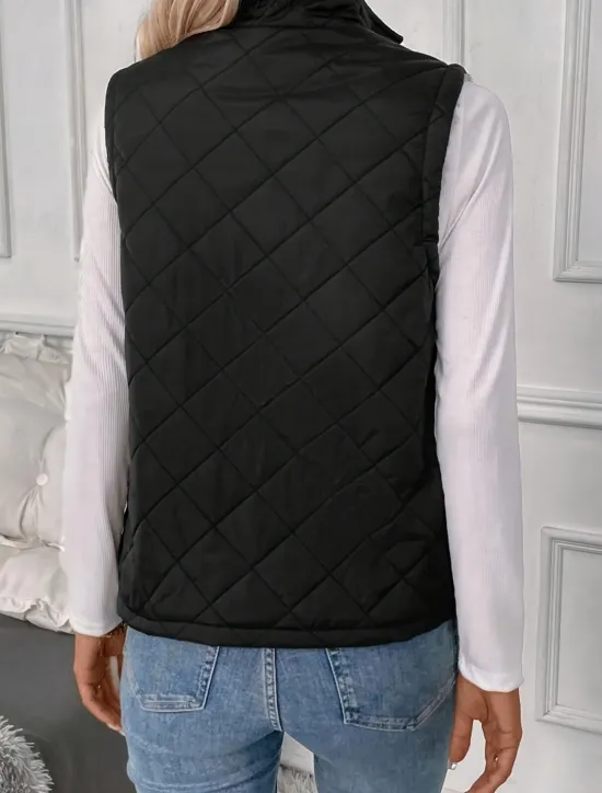 Clearance Women's Cotton Linen Vest Shrugs Daily Basic Modern Sleeveless Turtleneck Spring Fall Winter Women Puffers & Parka
