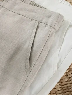 Outlet Women's Cotton Linen Wide Leg Chinos Ethnic Style Basic Casual Full Length Medium Waist Plain Pocket Comfort Outdoor Inelastic Causal Daily Black White Green Khaki Summer Spring Regular Fit Women Pants|Pants