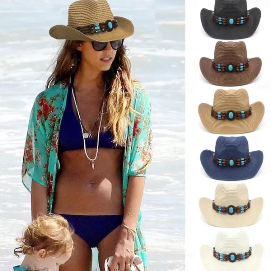 Best Women's Cowboy Hats Vintage Turquoise Band Vacation Western Hats Women Hats