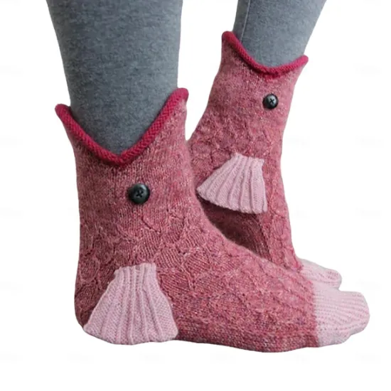 Best Women's Crew Socks Christmas Gift Daily Animal Patterned Polyester Wool Cosplay Classic Casual Warm Elastic 1 Pair Women Socks