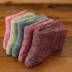 Best Women's Crew Socks Home Daily Solid Color Spandex Acrylic Fibers Simple Casual Warm Casual 5 Pairs Women Socks
