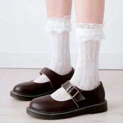 Best Women's Crew Socks Wedding Holiday Lace Sexy Lolita Elastic 1 Pair Women Socks