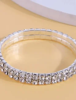 Women's Crystal Bracelet Fancy Fashion Elegant Fashion Luxury Alloy Bracelet Jewelry For Wedding Party Evening Gift Birthday Beach Women Trendy Jewelry