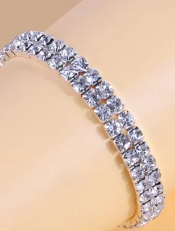 Women's Crystal Bracelet Fancy Fashion Elegant Fashion Luxury Alloy Bracelet Jewelry For Wedding Party Evening Gift Birthday Beach Women Trendy Jewelry