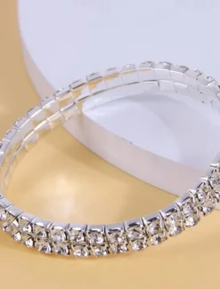 Women's Crystal Bracelet Fancy Fashion Elegant Fashion Luxury Alloy Bracelet Jewelry For Wedding Party Evening Gift Birthday Beach Women Trendy Jewelry
