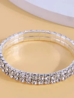 Women's Crystal Bracelet Fancy Fashion Elegant Fashion Luxury Alloy Bracelet Jewelry For Wedding Party Evening Gift Birthday Beach Women Trendy Jewelry