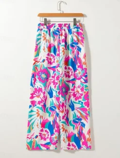Best Women's Culottes Wide Leg Chinos Fashion Streetwear Full Length High Waist Graphic Drawstring Comfy Soft Comfortable Inelastic Outdoor Street Spring Fall Regular Fit Women Pants