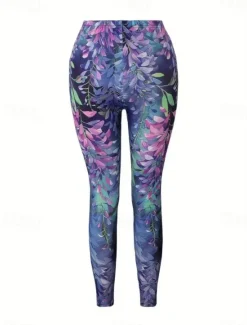 Clearance Women's Culottes Wide Leg Fashion Ankle-Length High Waist Floral Printing Micro-elastic Work Dailywear Fall Winter Skinny Women Leggings