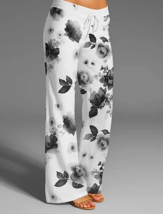 Hot Women's Culottes Wide Leg Wide Leg Chinos Vacation Vintage Ethnic Style Full Length High Waist Floral Graphic Quick Dry Breathability Soft Inelastic Outdoor Vacation Sport Black Blue Purple Green Women Pants
