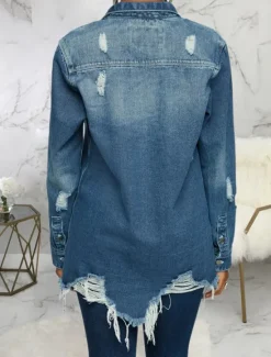 New Women's Denim Jacket Outdoor Street Daily Wear Fall Winter Regular Coat Regular Fit Thermal Warm Breathable Stylish Casual Jacket Long Sleeve Solid Color with Pockets Light Blue Black Navy Blue Women Jackets
