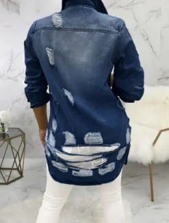 Discount Women's Denim Jacket Outdoor Street Daily Wear Fall Winter Regular Coat Regular Fit Thermal Warm Breathable Stylish Casual Jacket Long Sleeve Solid Color with Pockets Light Blue Black Navy Blue Women Jackets