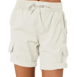 Clearance Women's Drawstring Elastic Waist Ripstop Breathable Quick Dry Light Blue Dark Khaki grey blue turmeric Summer Spring Women Shorts