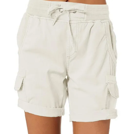 Clearance Women's Drawstring Elastic Waist Ripstop Breathable Quick Dry Light Blue Dark Khaki grey blue turmeric Summer Spring Women Shorts