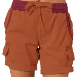 Clearance Women's Drawstring Elastic Waist Ripstop Breathable Quick Dry Light Blue Dark Khaki grey blue turmeric Summer Spring Women Shorts