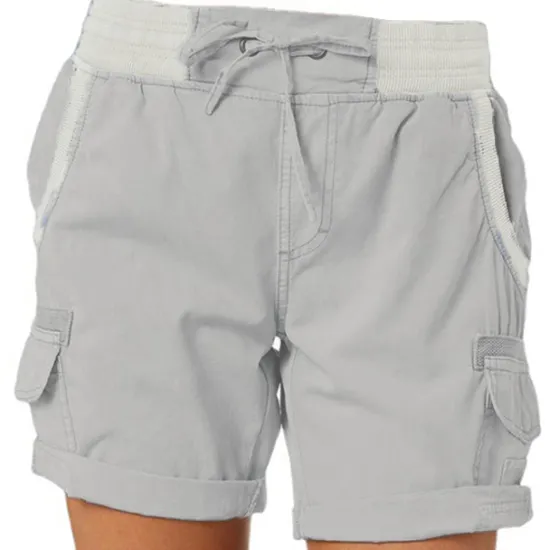 Clearance Women's Drawstring Elastic Waist Ripstop Breathable Quick Dry Light Blue Dark Khaki grey blue turmeric Summer Spring Women Shorts