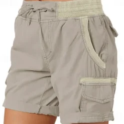 Clearance Women's Drawstring Elastic Waist Ripstop Breathable Quick Dry Light Blue Dark Khaki grey blue turmeric Summer Spring Women Shorts